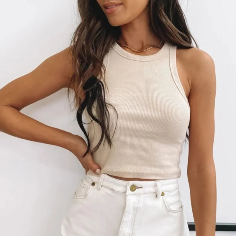 Sexy Off-Shoulder Crop Tank Top