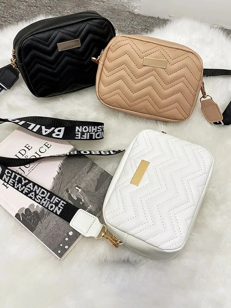 Wave Embroidery Crossbody Bag