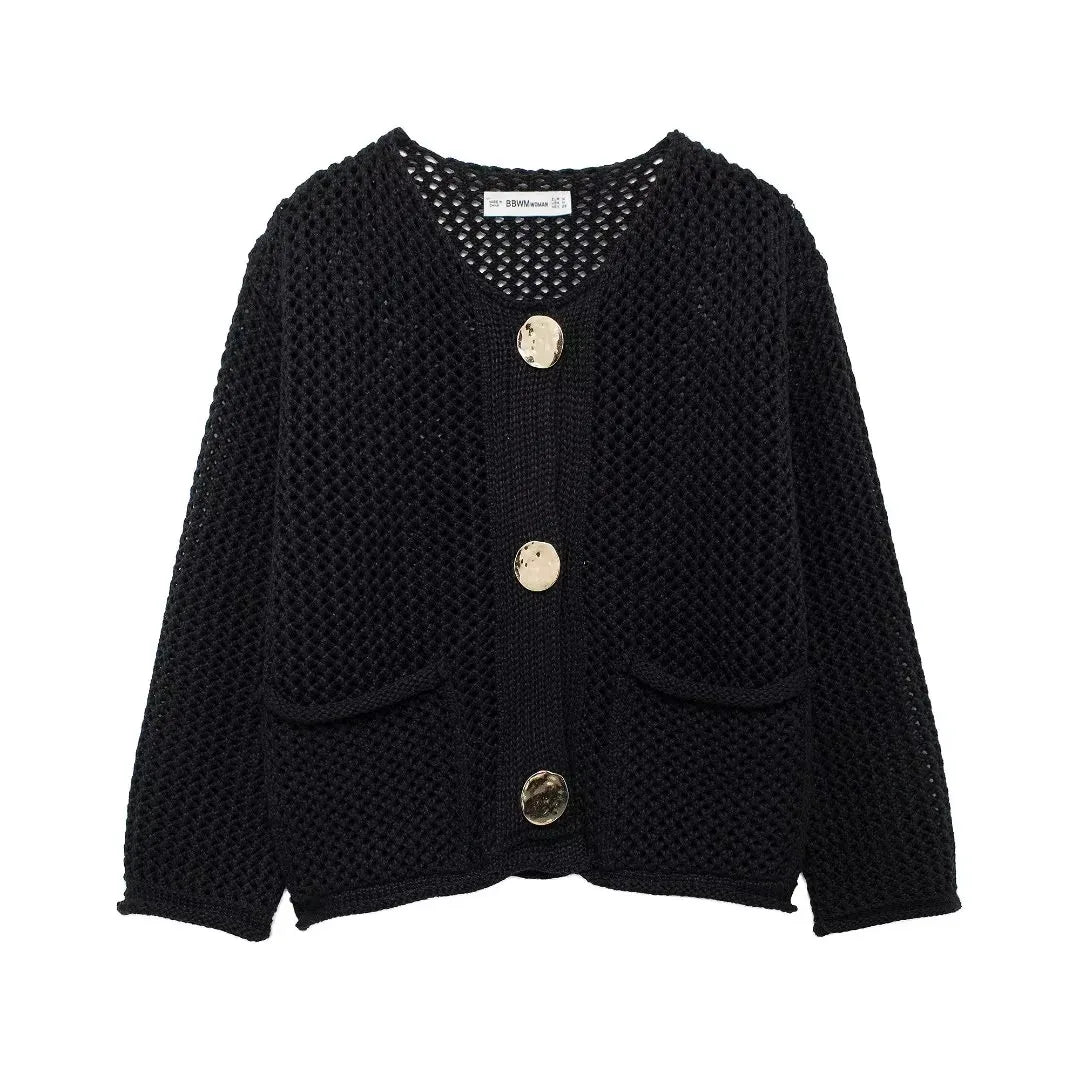 Button-Up Knit Cardigan