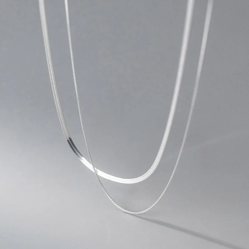 S925 Silver Box Chain Necklace