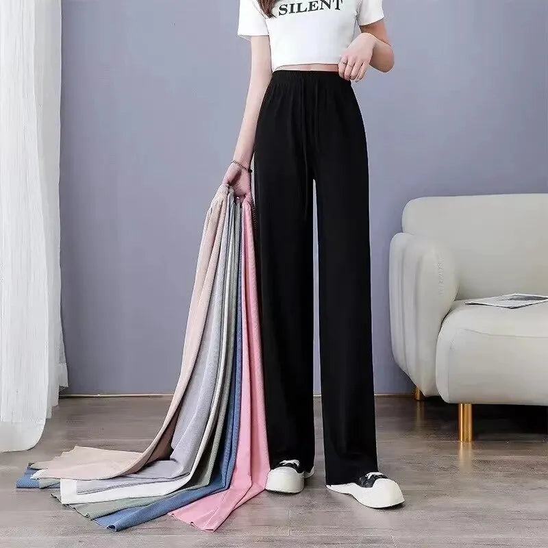 Women’s Ice Silk Wide-Leg Pants