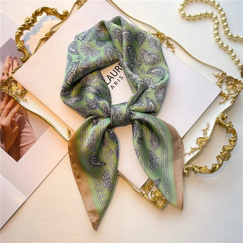 Silk Feeling Square Scarf