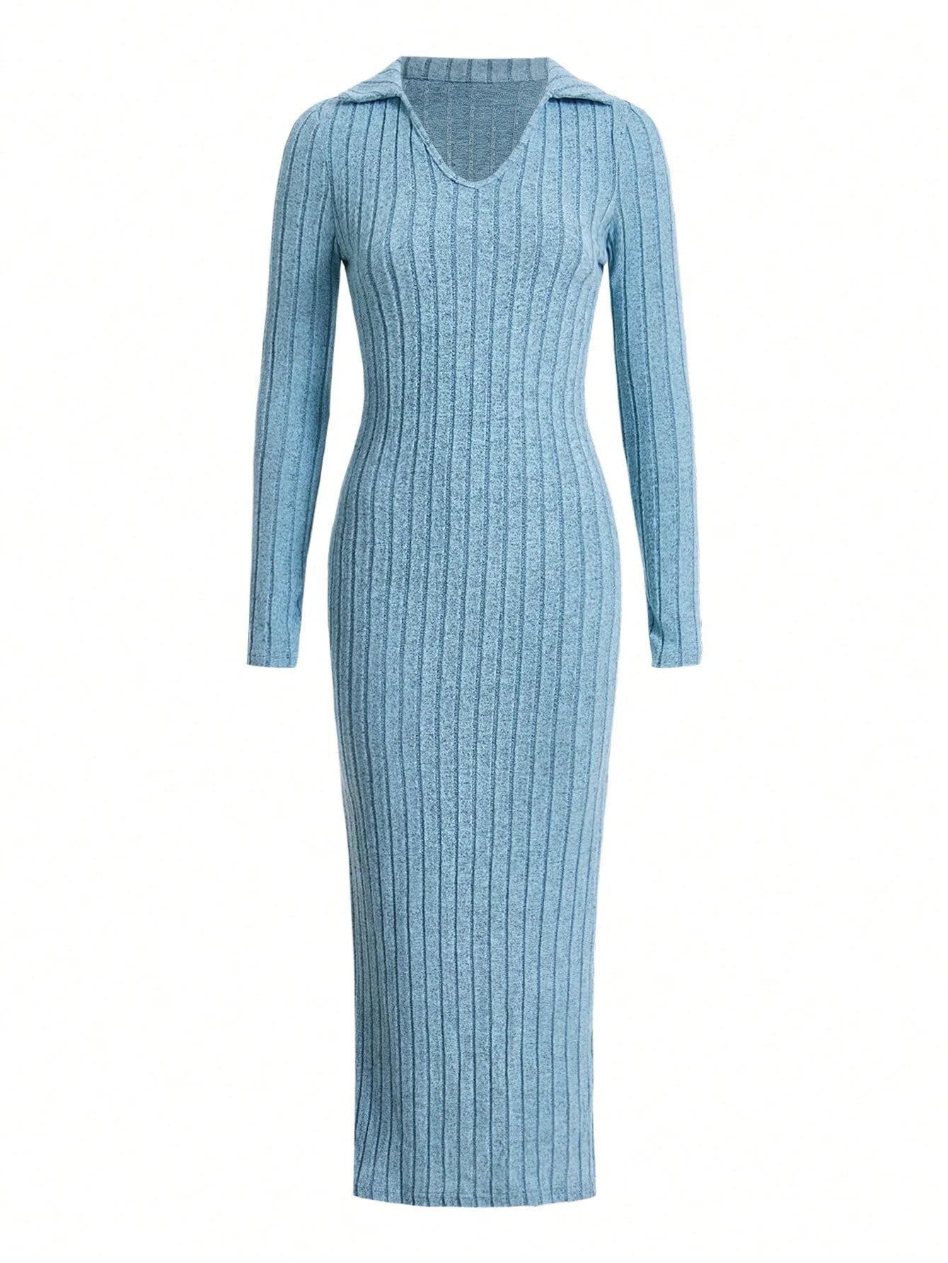 Sexy Knit V-neck Bodycon Dress