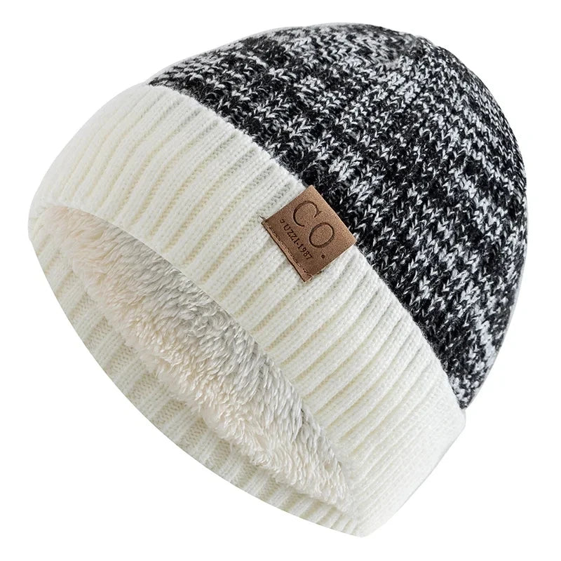 Unisex Fur-Lined Knitted Beanie