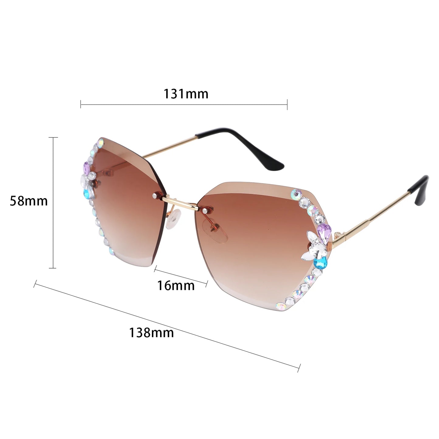 Rimless Diamond Sunglasses