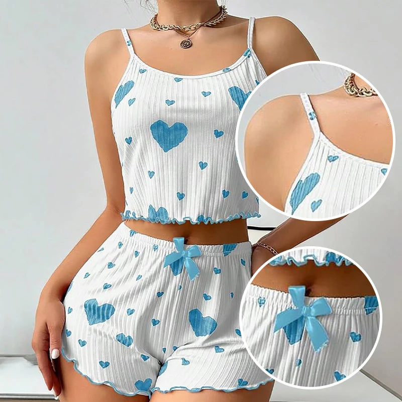 Women's Soft Love Print Pajama Set - 2 PCS