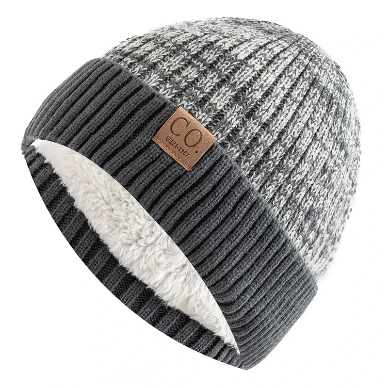 Unisex Fur-Lined Knitted Beanie