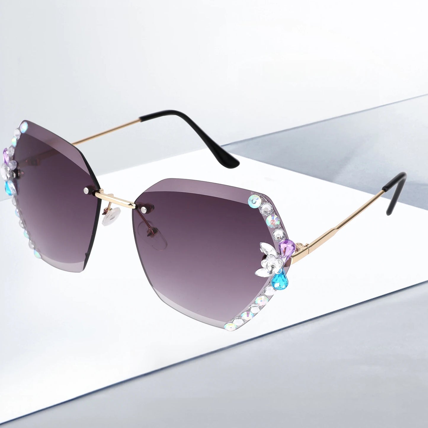 Rimless Diamond Sunglasses