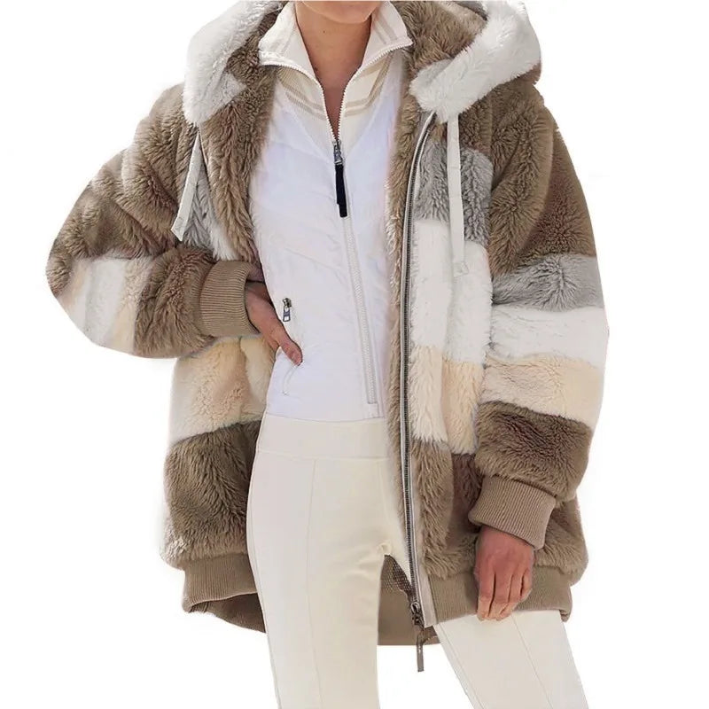 Oversized Plush Hooded Jacket