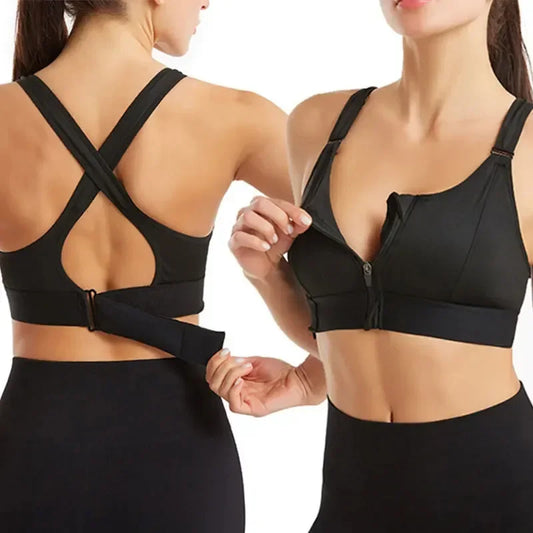 Women’s Adjustable Zipper Sports Bra