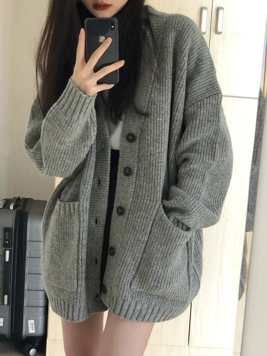 V-Neck Knit Cardigan