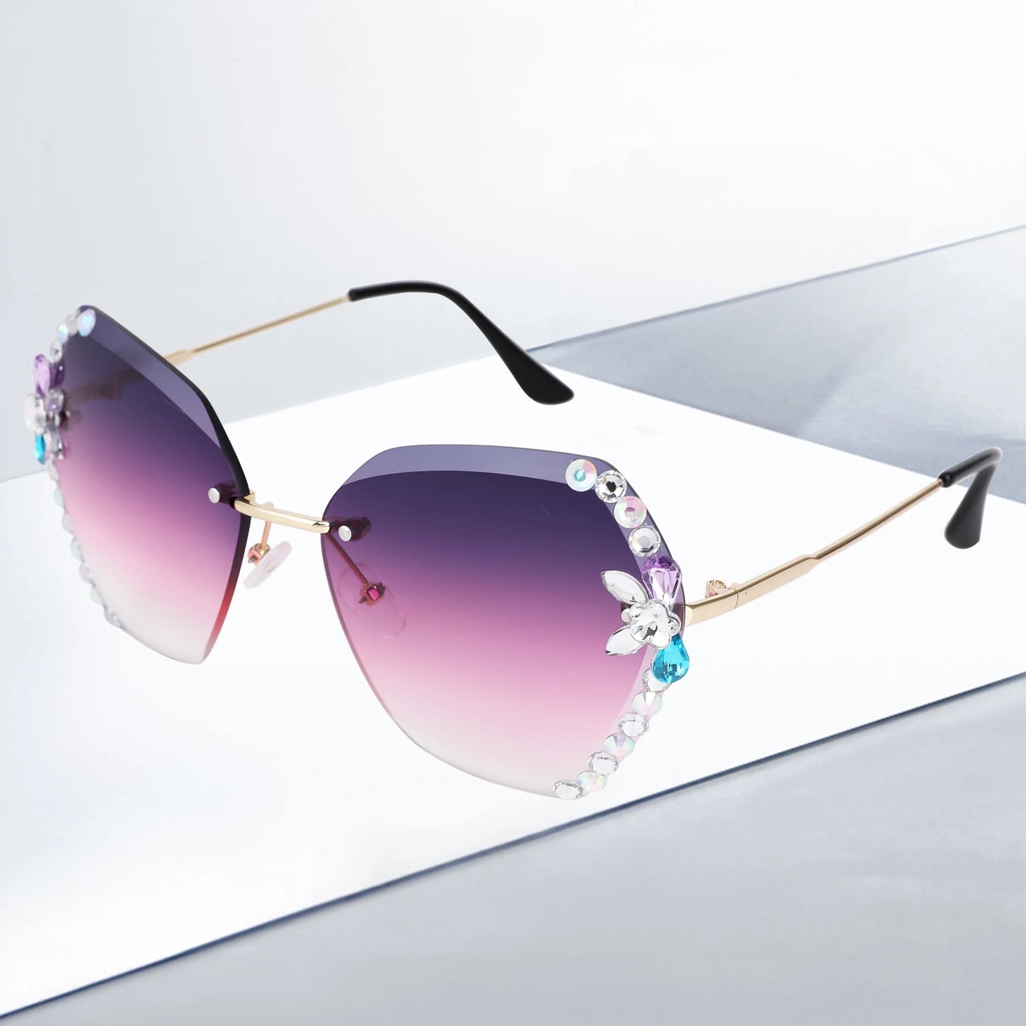 Rimless Diamond Sunglasses