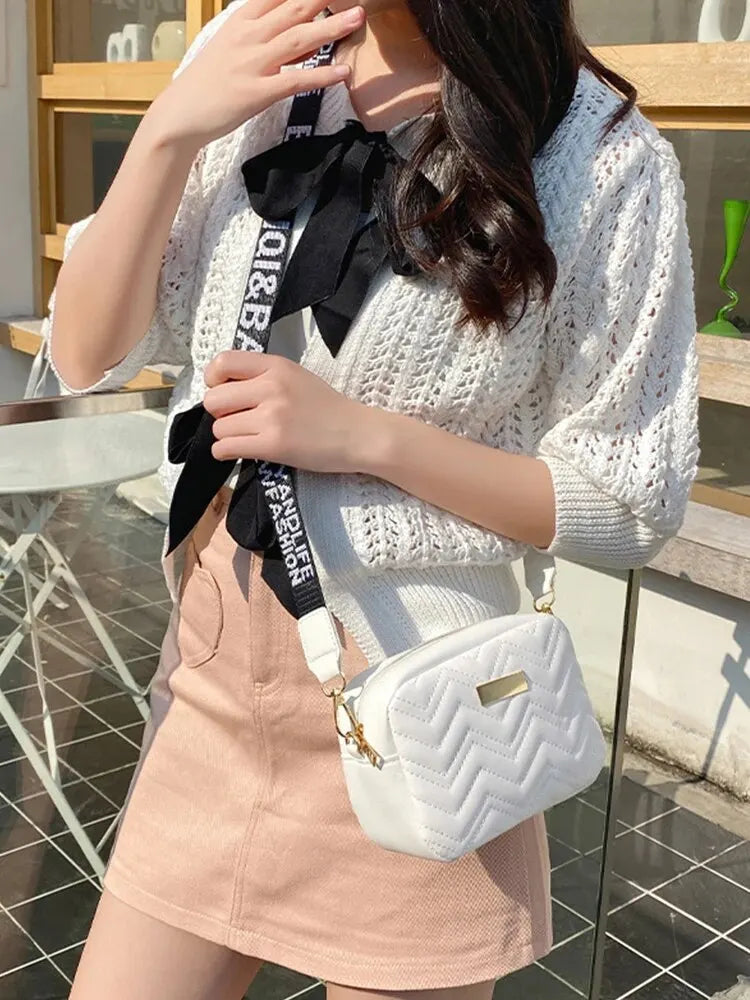 Wave Embroidery Crossbody Bag