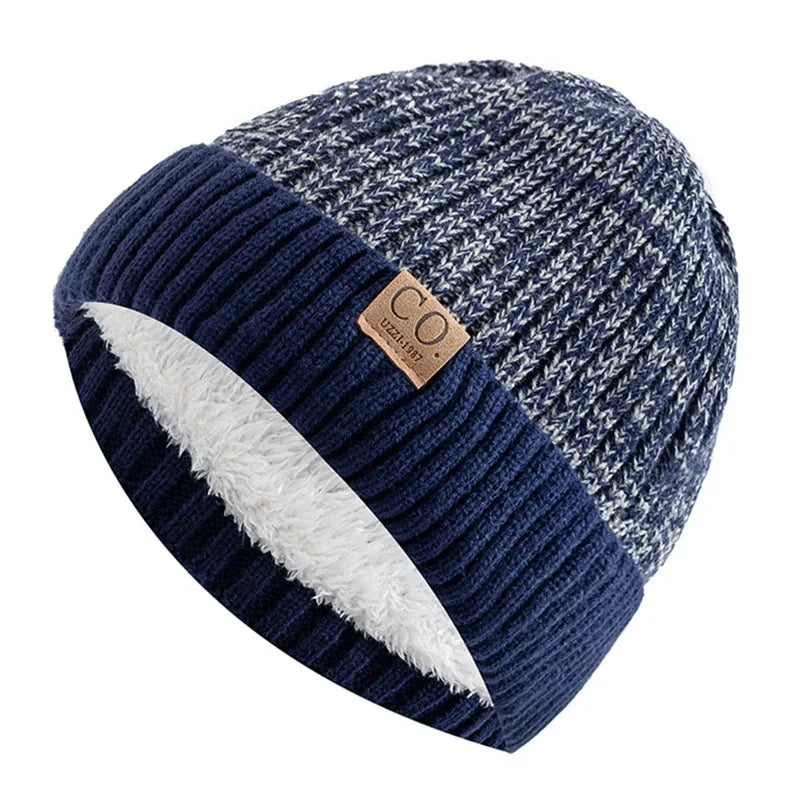 Unisex Fur-Lined Knitted Beanie