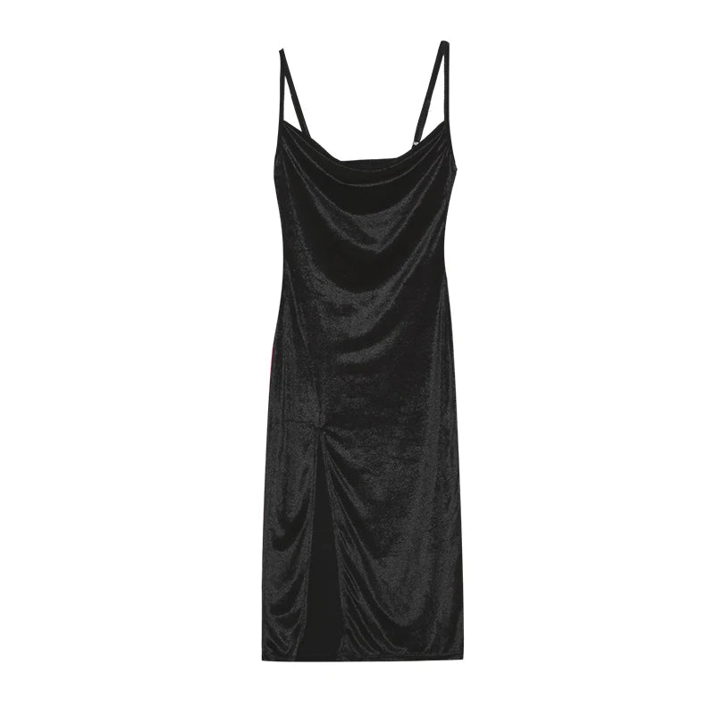 Women's Sexy Slim Halter Dress with Slit