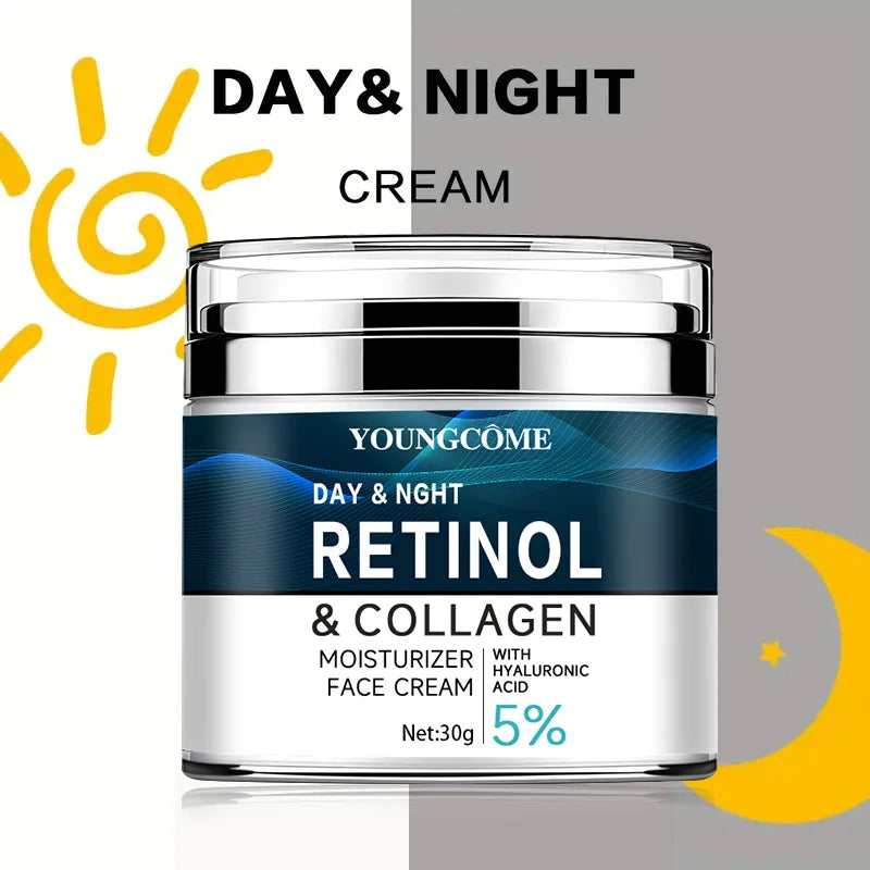 Retinol Collagen Cream with Hyaluronic Acid Vitamin C+E Firming Nourishing & Moisturizing Anti-wrinkle Aging Shrinks Pores