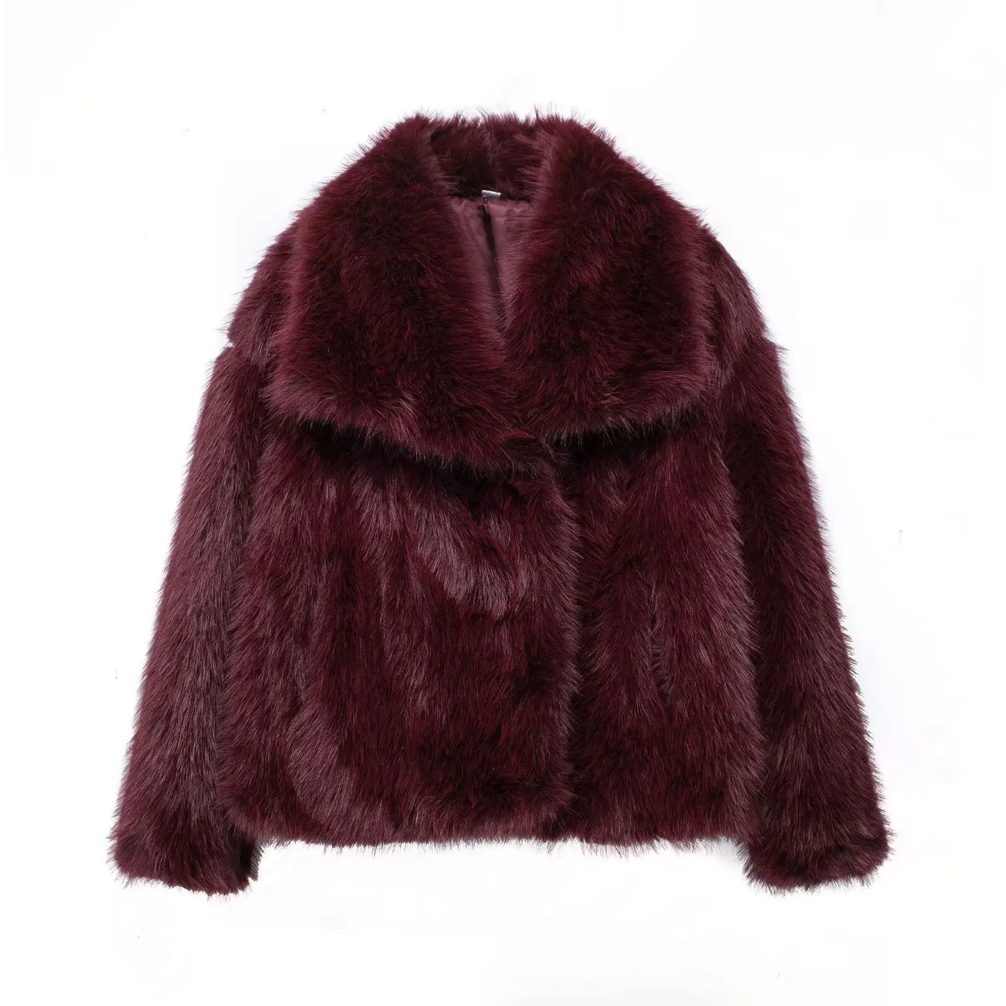 TRAF 2024 Cropped Faux Fur Jacket