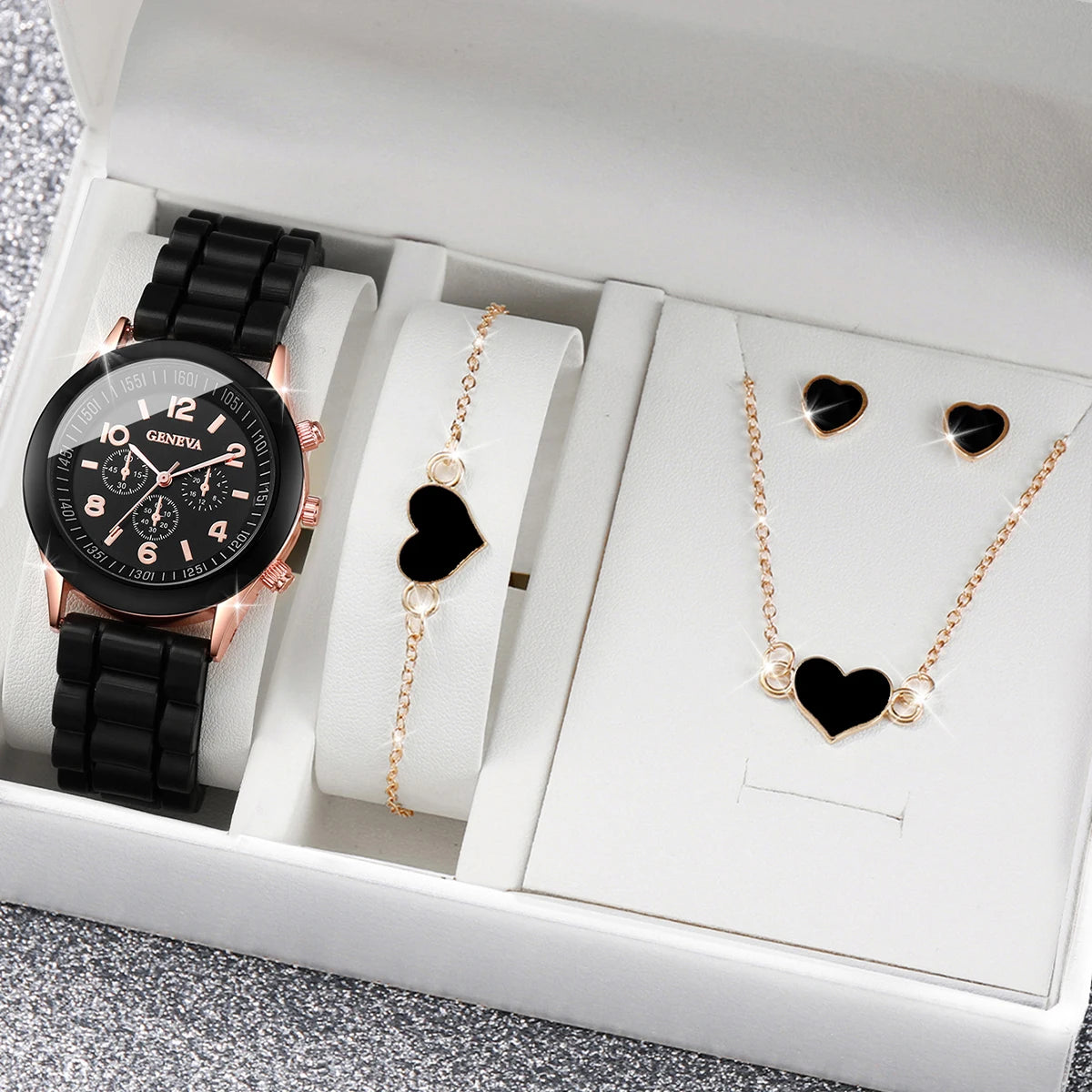 Geneva Silicone Watch Set