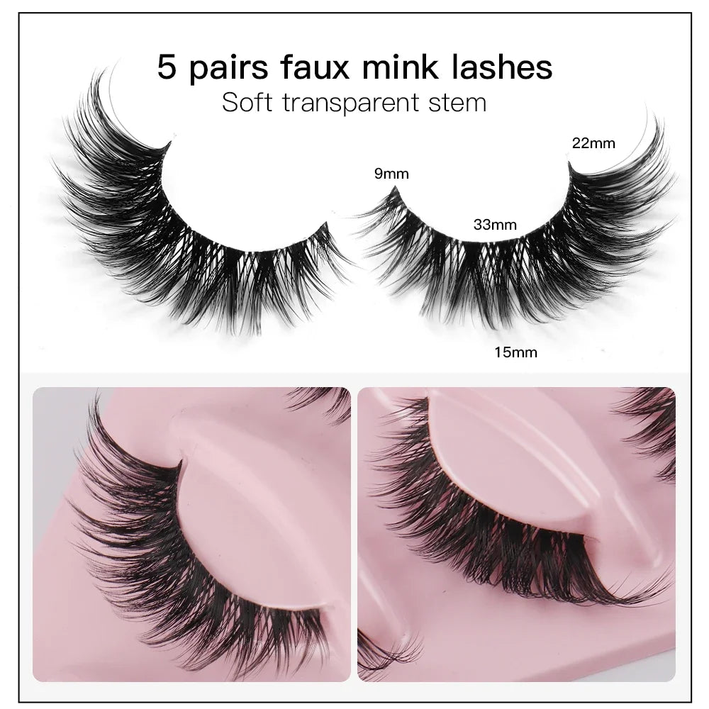 Cat Eye Lash Set - Winged Full Strip False Eyelashes