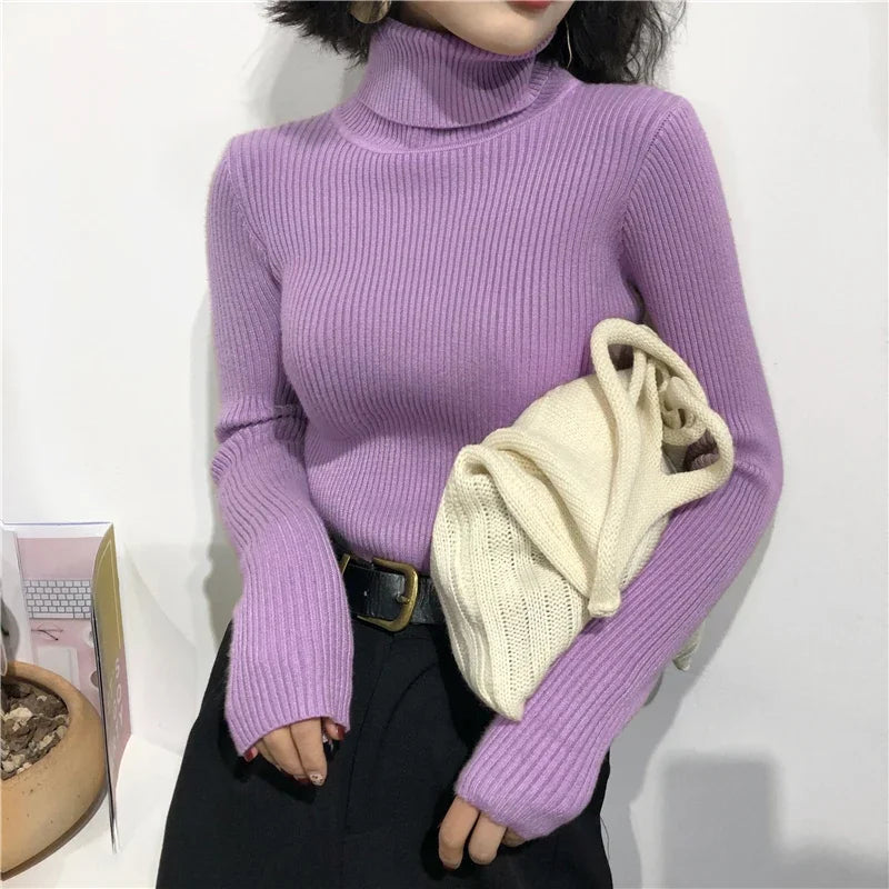 Ribbed Turtleneck Sweater