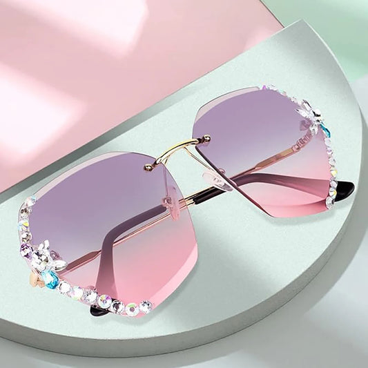 Rimless Diamond Sunglasses