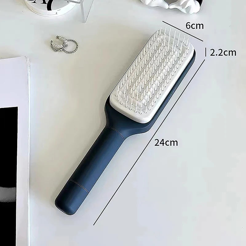 Self Cleaning Hairbrush Women Hair Brush One-key Cleaning