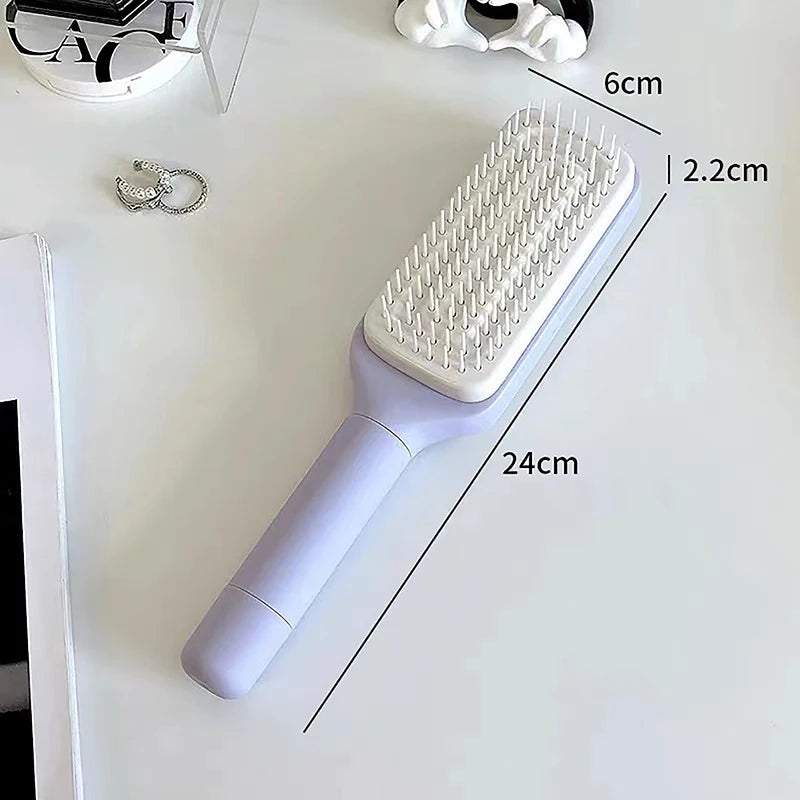 Self Cleaning Hairbrush Women Hair Brush One-key Cleaning