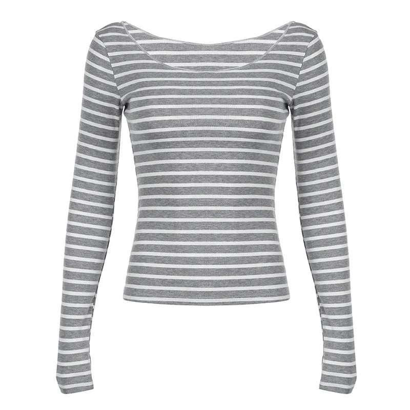 Women's Striped Long-Sleeve T-Shirt