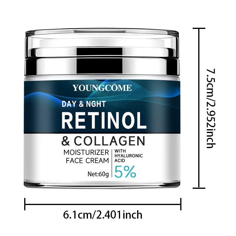 Retinol Collagen Cream with Hyaluronic Acid Vitamin C+E Firming Nourishing & Moisturizing Anti-wrinkle Aging Shrinks Pores