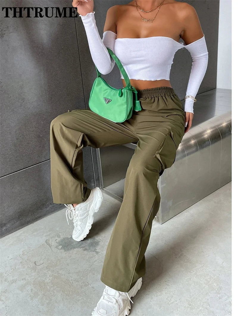 Vintage High-Waist Cargo Pants