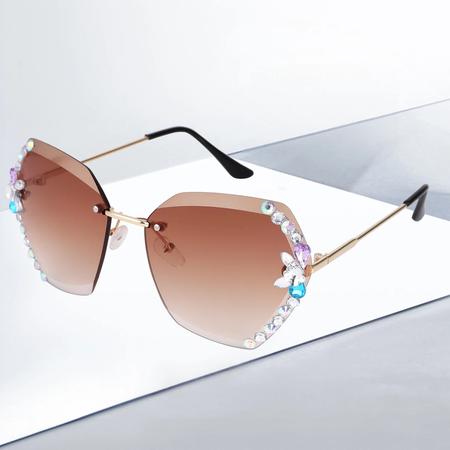 Rimless Diamond Sunglasses