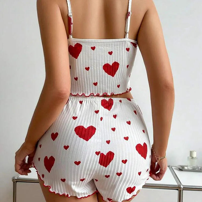 Women's Soft Love Print Pajama Set - 2 PCS