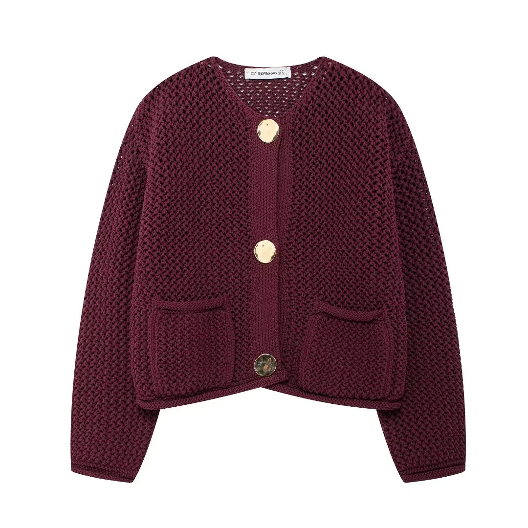 Button-Up Knit Cardigan