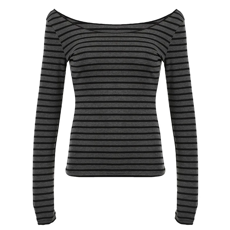 Women's Striped Long-Sleeve T-Shirt