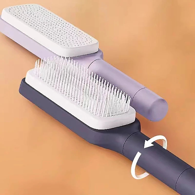 Self Cleaning Hairbrush Women Hair Brush One-key Cleaning